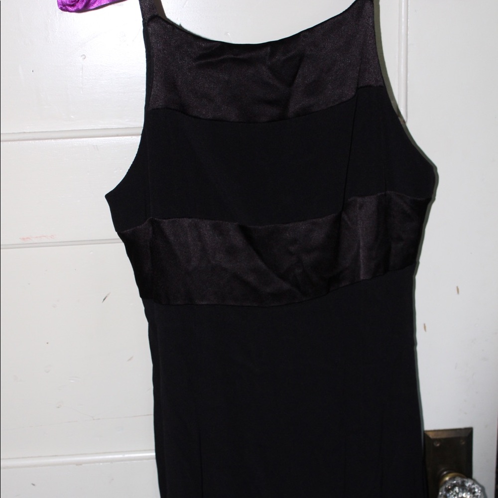 High neck black dress